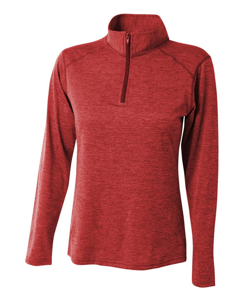 A4 Inspire Space Dye Quarter Zip (NW4010), Color 'Red'